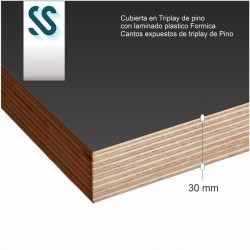 Cubierta FORMICA® 80x80 cm cantos triplay