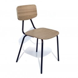 Silla Artemio de metal y madera