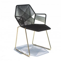 Silla Pacifico Tejilla estructura dorada