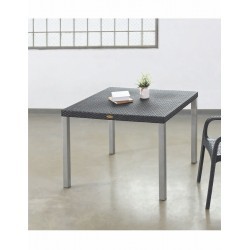 Mesa Oslo 68x68 cm resina patron tipo ratan
