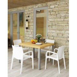 Mesa Oslo 95x95 resina patron tipo ratan