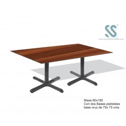 Mesa 90x180 cm para comedor industrial con...