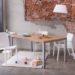 Mesa Oslo 95x175 resina patron tipo ratan