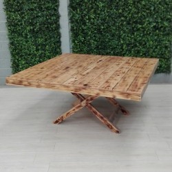 Mesa tablon cuadrado de madera 150 cm